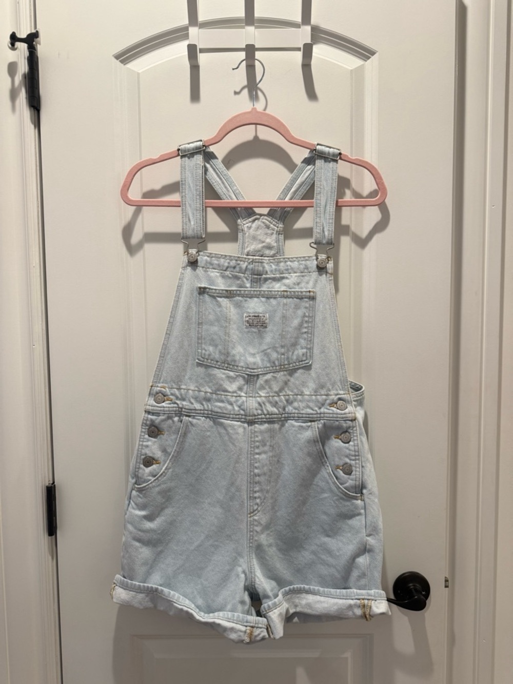 Levi's Light Blue Denim Short Overalls